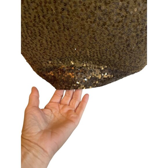 Donna Karan Womens Tank Dress Shrug Set Size Large Brown Sequin Knit Long - Picture 8 of 8